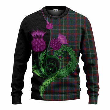 Mayo County Ireland Tartan Knitted Sweater Traditional Scottish Thistle