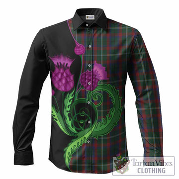 Mayo County Ireland Tartan Long Sleeve Button Shirts Traditional Scottish Thistle
