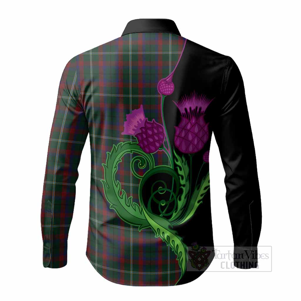Mayo County Ireland Tartan Long Sleeve Button Shirts Traditional Scottish Thistle