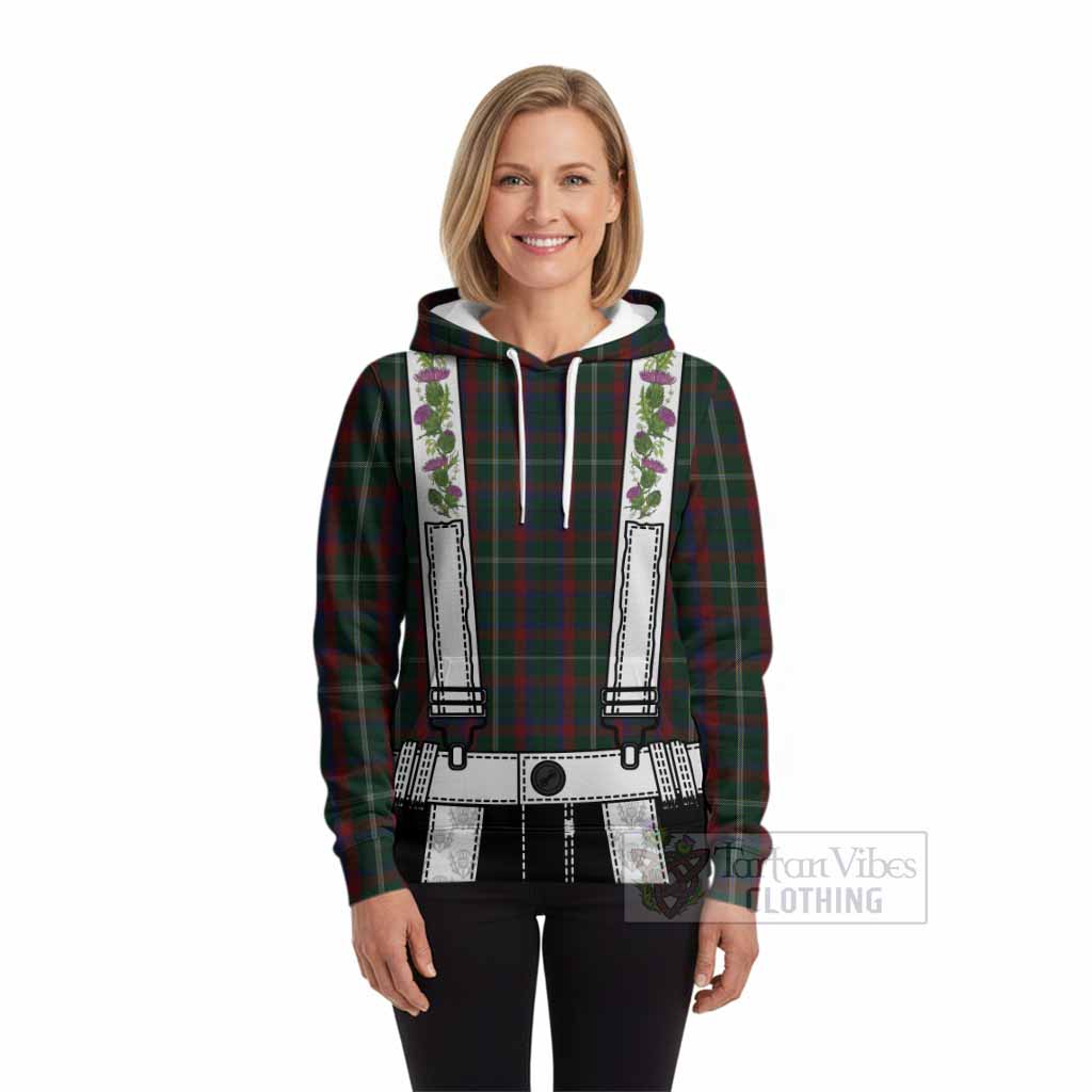 Mayo Tartan Lederhosen Costume Hoodie Scotland Thistle Floral
