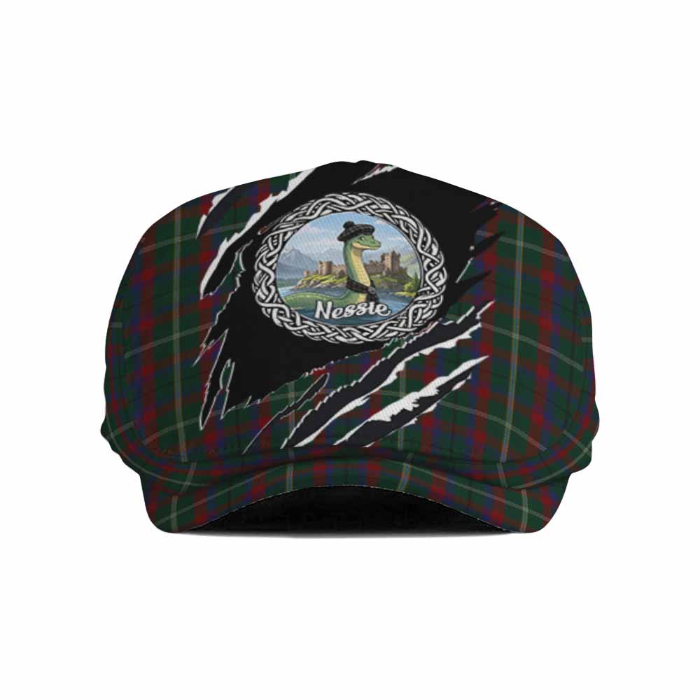 Mayo Tartan Loch Ness Monster Flat Cap, Jeff Cap Celtic Knot Nessie Art