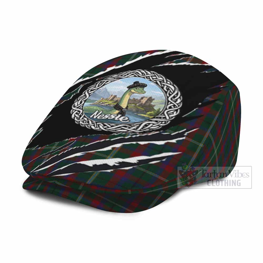 Mayo Tartan Loch Ness Monster Flat Cap, Jeff Cap Celtic Knot Nessie Art