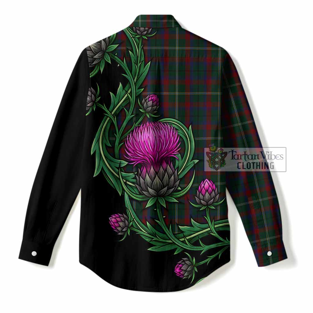 Mayo Tartan Women Casual Shirt Resilient Scottish Thistle