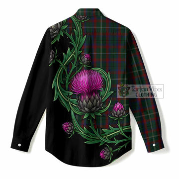 Mayo Tartan Women Casual Shirt Resilient Scottish Thistle