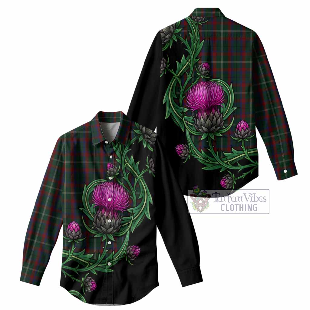 Mayo Tartan Women Casual Shirt Resilient Scottish Thistle