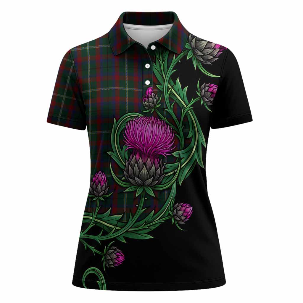 Mayo Tartan Women Polo Shirt Resilient Scottish Thistle