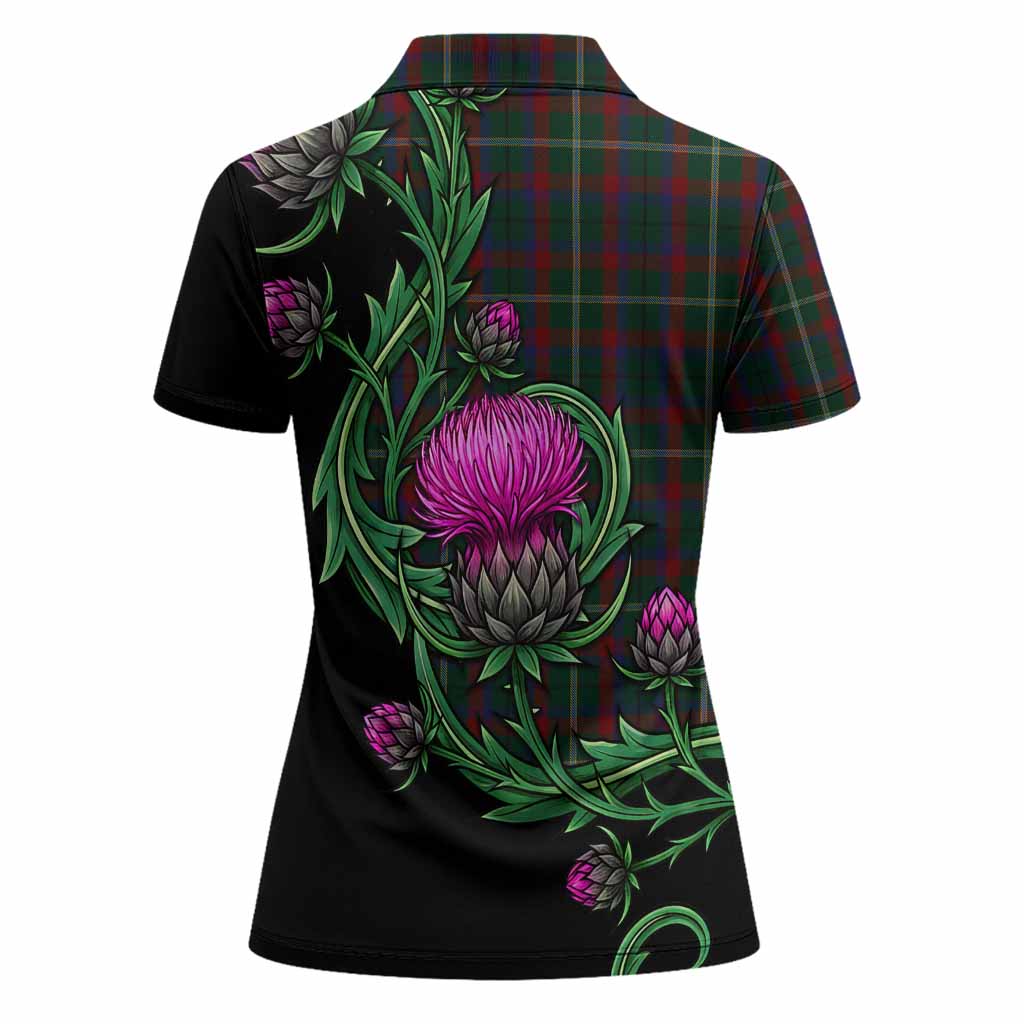 Mayo Tartan Women Polo Shirt Resilient Scottish Thistle