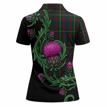 Mayo Tartan Women Polo Shirt Resilient Scottish Thistle
