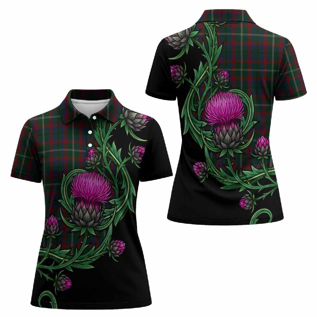 Mayo Tartan Women Polo Shirt Resilient Scottish Thistle