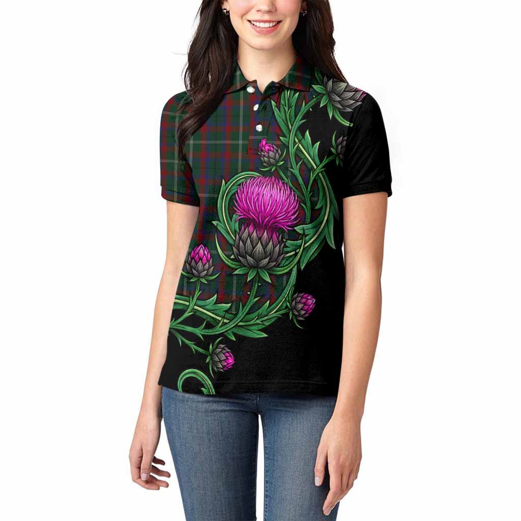 Mayo Tartan Women Polo Shirt Resilient Scottish Thistle