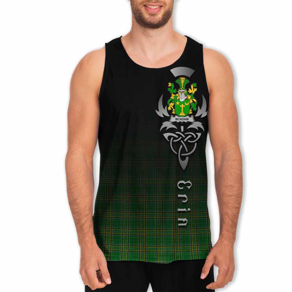 Tartan Vibes Clothing McAdam Irish Clan Men's Tank Top with Coat of Arms Erin Go Bragh Celtic Inspired
