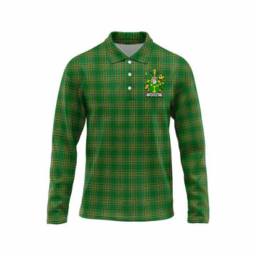 McAdam Irish Clan Tartan Long Sleeve Polo Shirt with Coat of Arms Unisex - Tartan Vibes Clothing