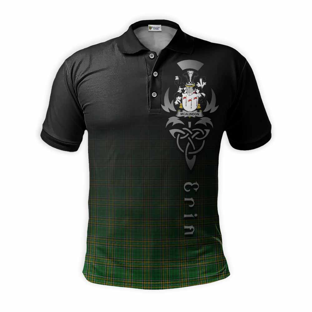 Tartan Vibes Clothing McAlindon Irish Clan Polo Shirt with Coat of Arms Erin Go Bragh Celtic Inspired