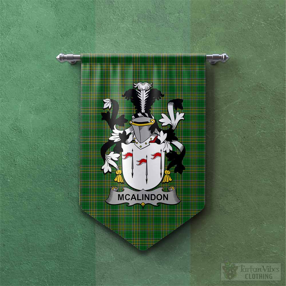 Tartan Vibes Clothing McAlindon Irish Clan Tartan Gonfalon, Tartan Banner with Coat of Arms