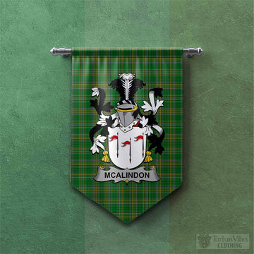 McAlindon Irish Clan Tartan Gonfalon, Tartan Banner with Coat of Arms