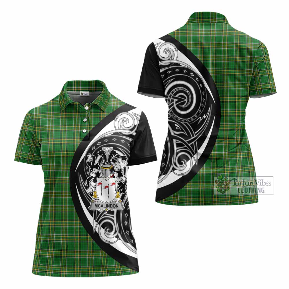 McAlindon Irish Clan Women's Polo Shirt Celtic Circle Style - Tartan Vibes Clothing