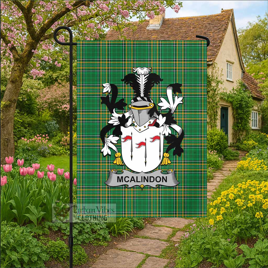 McAlindon Irish Clan Tartan Flag with Coat of Arms