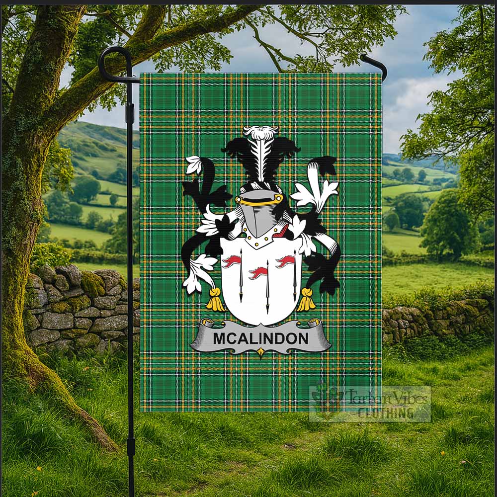 McAlindon Irish Clan Tartan Flag with Coat of Arms