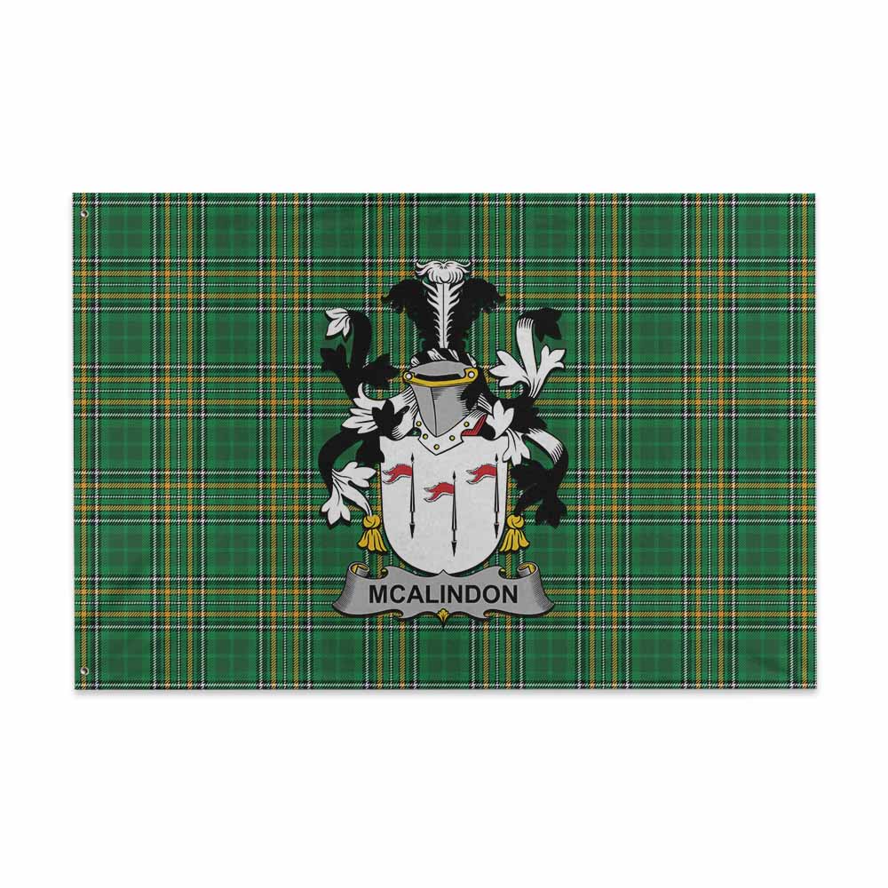 Tartan Vibes Clothing McAlindon Irish Clan Tartan House Flag with Coat of Arms