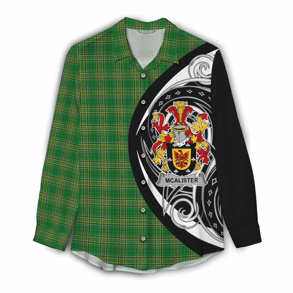 McAlister Irish Clan Women's Casual Shirt Celtic Circle Style Female - Tartan Vibes Clothing