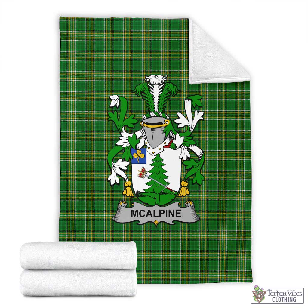 McAlpine Irish Clan Tartan Blanket with Coat of Arms X-Large 59 x 79 inches 150 x 200 cm - Tartan Vibes Clothing