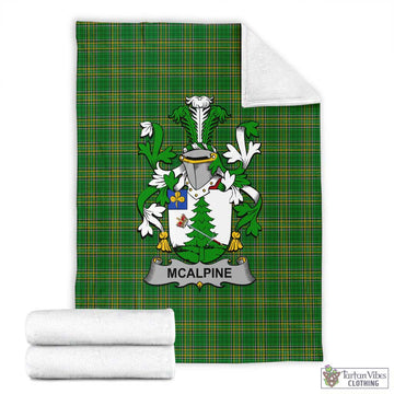 Tartan Vibes Clothing McAlpine Irish Clan Tartan Blanket with Coat of Arms