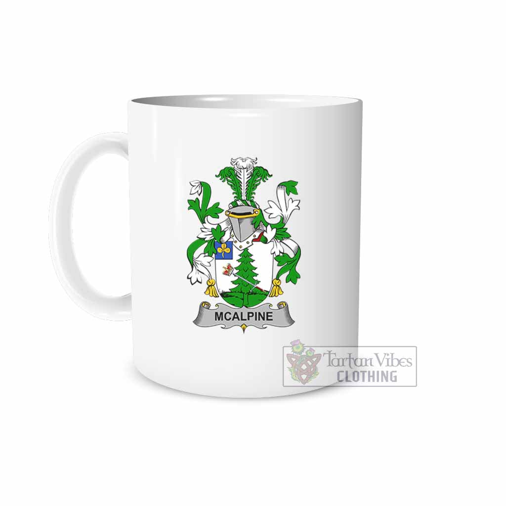 McAlpine Irish Clan Coat of Arms Ceramic Mug White - 2D-tartanvibesclothing
