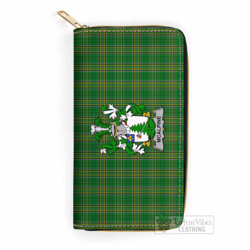 McAlpine Irish Clan Tartan Women's Leather Wallet with Coat of Arms