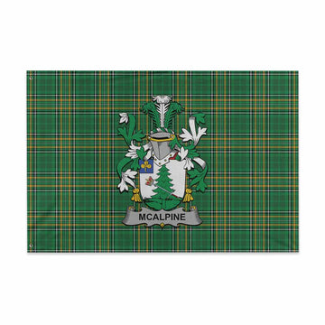 McAlpine Irish Clan Tartan House Flag with Coat of Arms