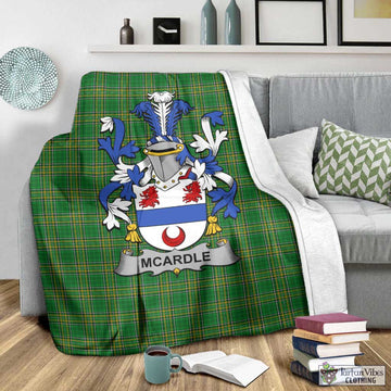 McArdle Irish Clan Tartan Blanket with Coat of Arms - Tartan Vibes Clothing