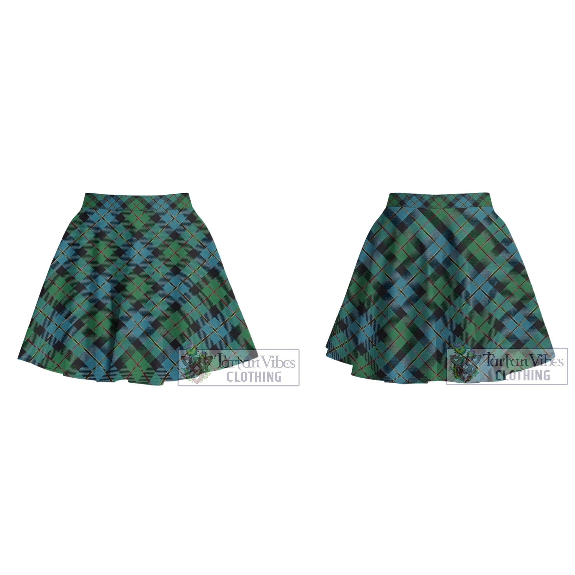 McAskill Ancient Tartan Women's Plated Mini Skirt Cross Style - Tartan Vibes Clothing