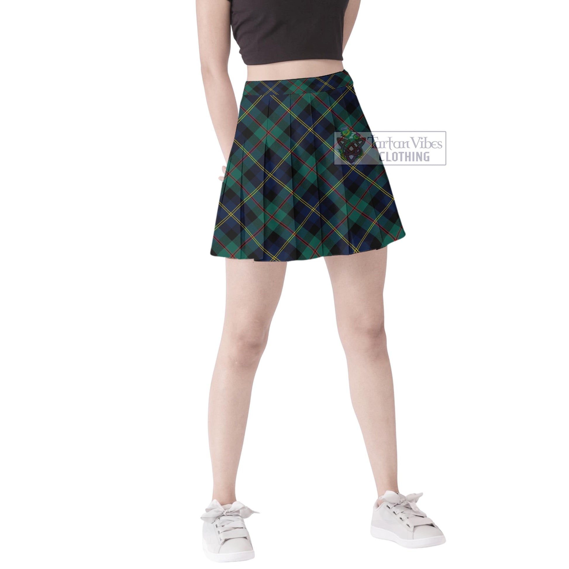 McAskill Modern Tartan Women's Plated Mini Skirt Cross Style Female - Tartan Vibes Clothing