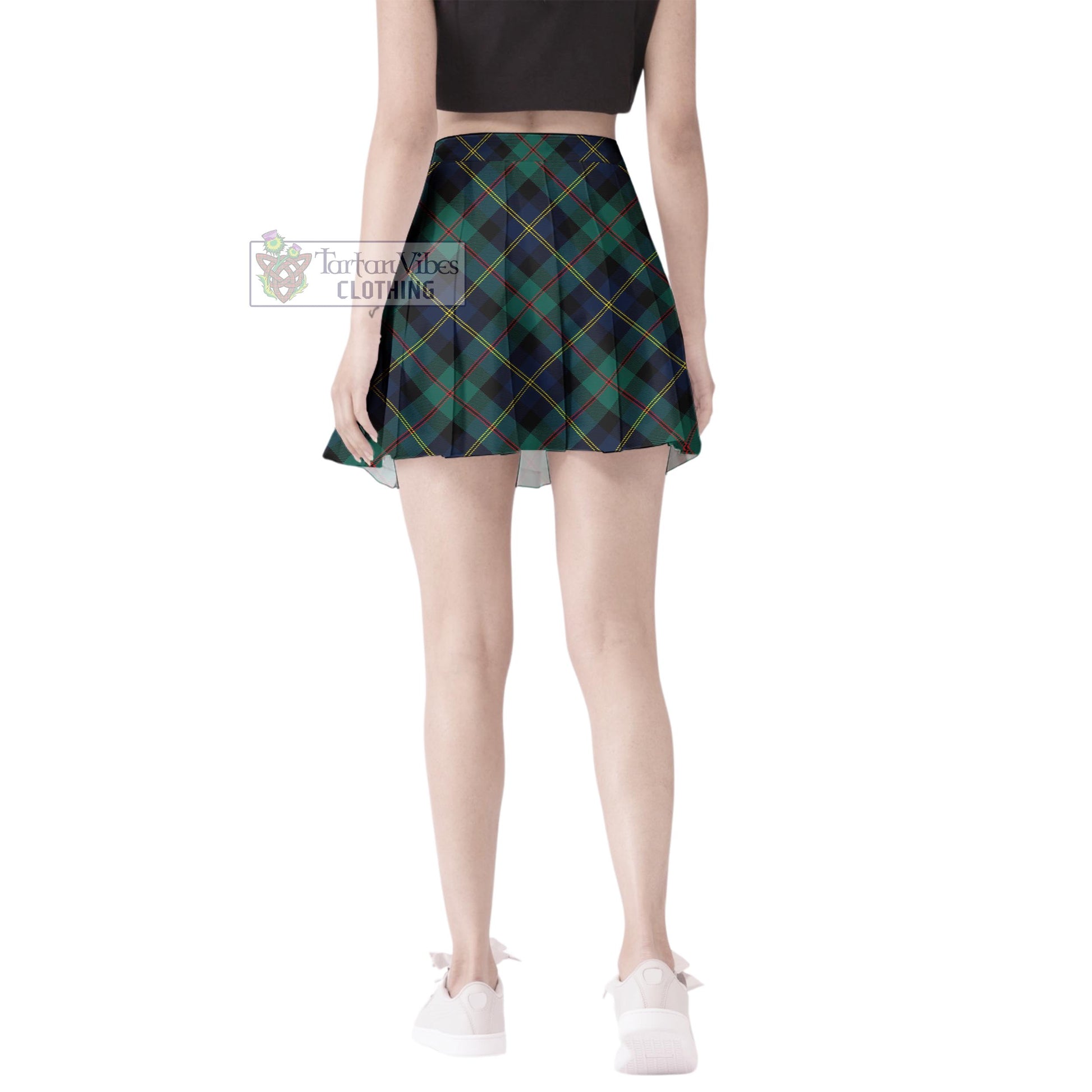McAskill Modern Tartan Women's Plated Mini Skirt Cross Style - Tartan Vibes Clothing