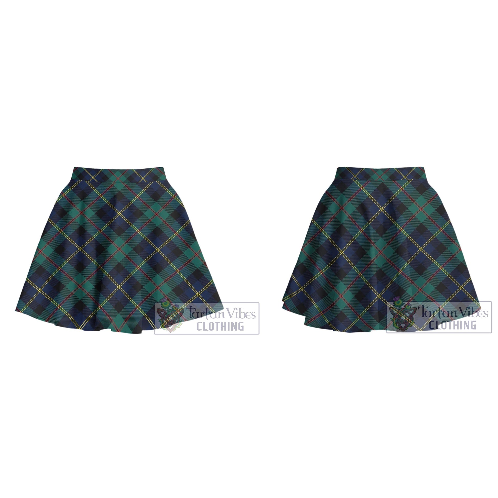 McAskill Modern Tartan Women's Plated Mini Skirt Cross Style - Tartan Vibes Clothing