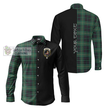 McAuley Hunting Ancient Tartan Long Sleeve Button Shirt with Family Crest and Half Of Me Style Men's Shirt S - Tartanvibesclothing Shop