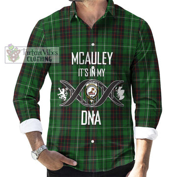 McAuley of Lewis Tartan Long Sleeve Button Shirt with Family Crest DNA In Me Style Men's Shirt S - Tartanvibesclothing Shop