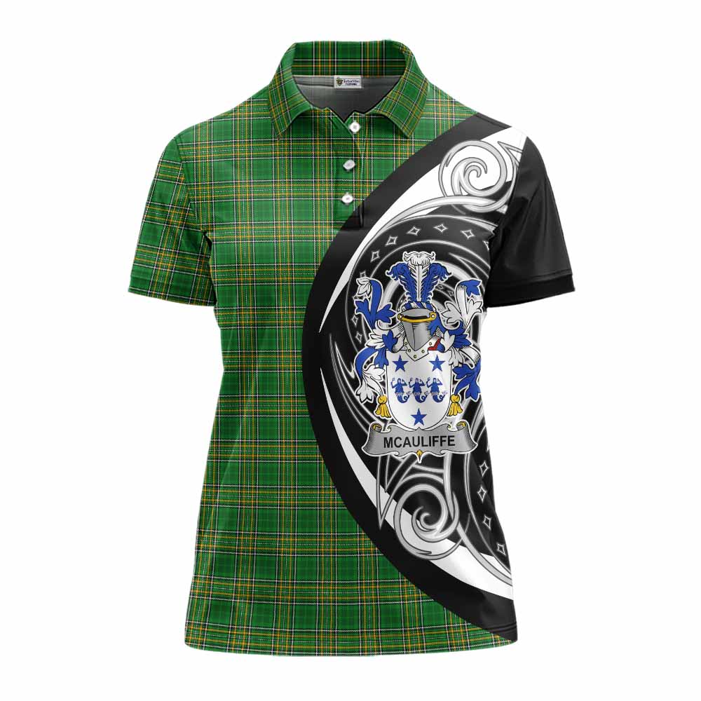 McAuliffe Irish Clan Women's Polo Shirt Celtic Circle Style Women - Tartan Vibes Clothing