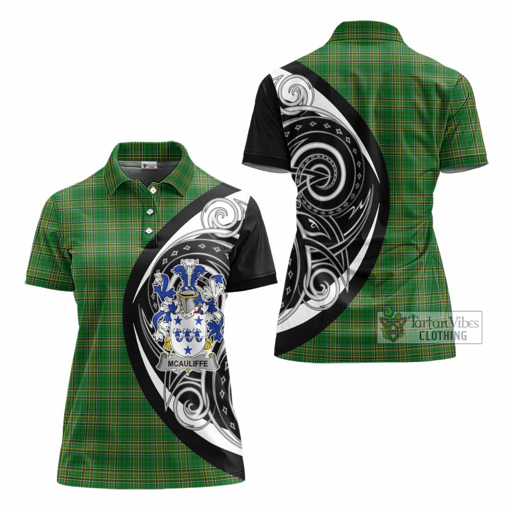 McAuliffe Irish Clan Women's Polo Shirt Celtic Circle Style - Tartan Vibes Clothing