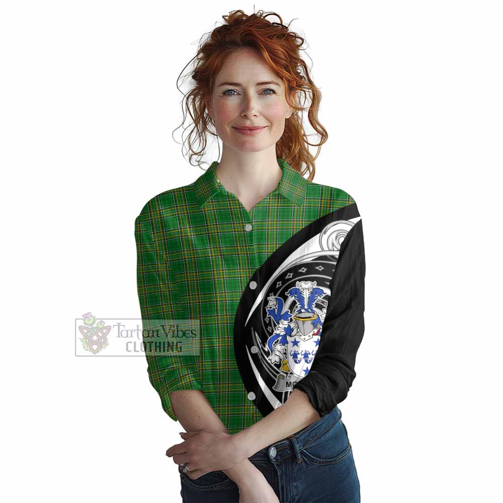 McAuliffe Irish Clan Women's Casual Shirt Celtic Circle Style - Tartan Vibes Clothing