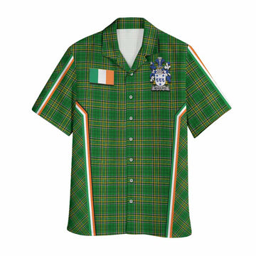 McAuliffe Irish Clan Coat of Arm Tartan Hawaiian Shirt Flag Style