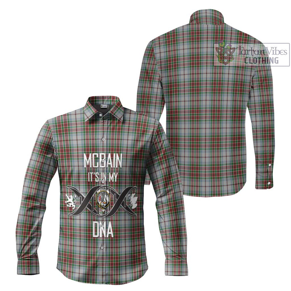 McBain Dress Tartan Long Sleeve Button Shirt with Family Crest DNA In Me Style Men's Shirt - Tartanvibesclothing Shop