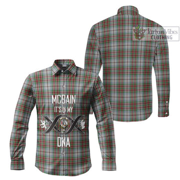 McBain Dress Tartan Long Sleeve Button Shirt with Family Crest DNA In Me Style Men's Shirt - Tartanvibesclothing Shop