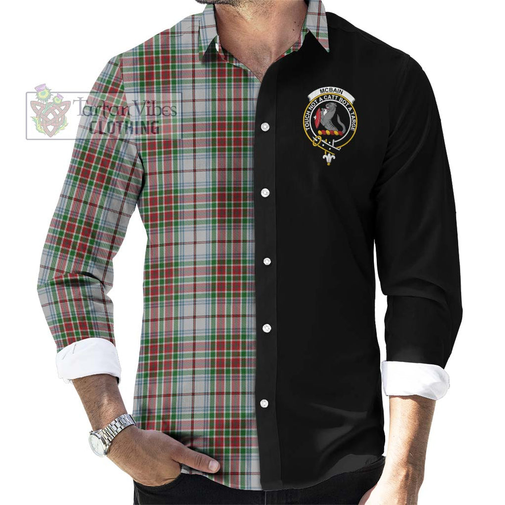 McBain Dress Tartan Long Sleeve Button Shirt with Family Crest and Half Of Me Style - Tartanvibesclothing Shop
