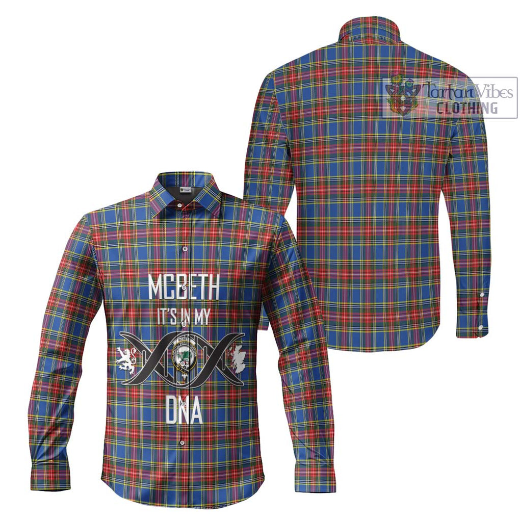 McBeth Tartan Long Sleeve Button Shirt with Family Crest DNA In Me Style Men's Shirt - Tartanvibesclothing Shop
