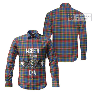 McBeth Tartan Long Sleeve Button Shirt with Family Crest DNA In Me Style Men's Shirt - Tartanvibesclothing Shop