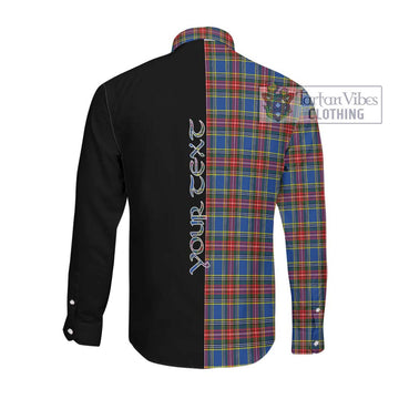 McBeth Tartan Long Sleeve Button Shirt with Family Crest and Half Of Me Style Men's Shirt - Tartanvibesclothing Shop
