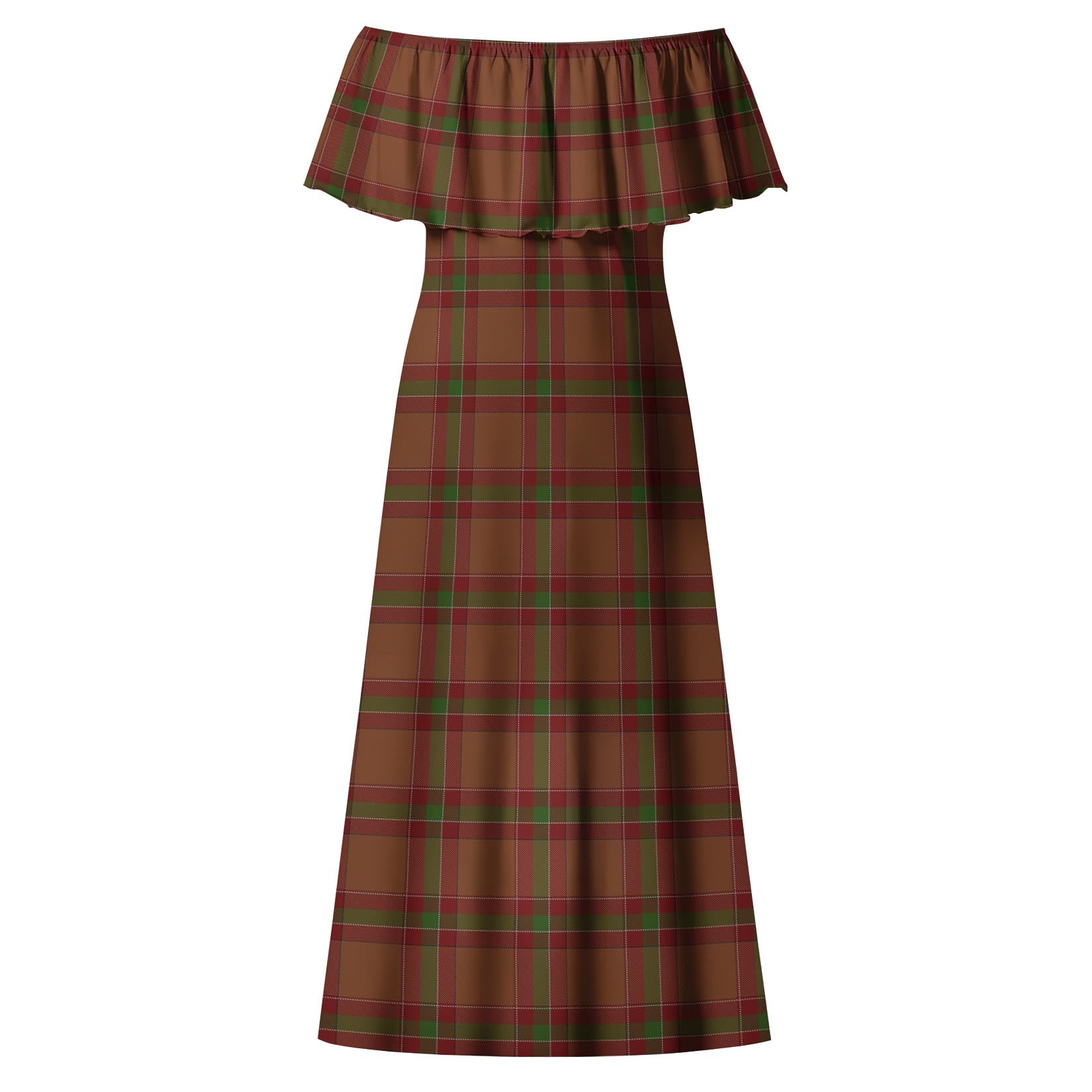 McBrayer Tartan Off Shoulder Long Dress - Tartan Vibes Clothing