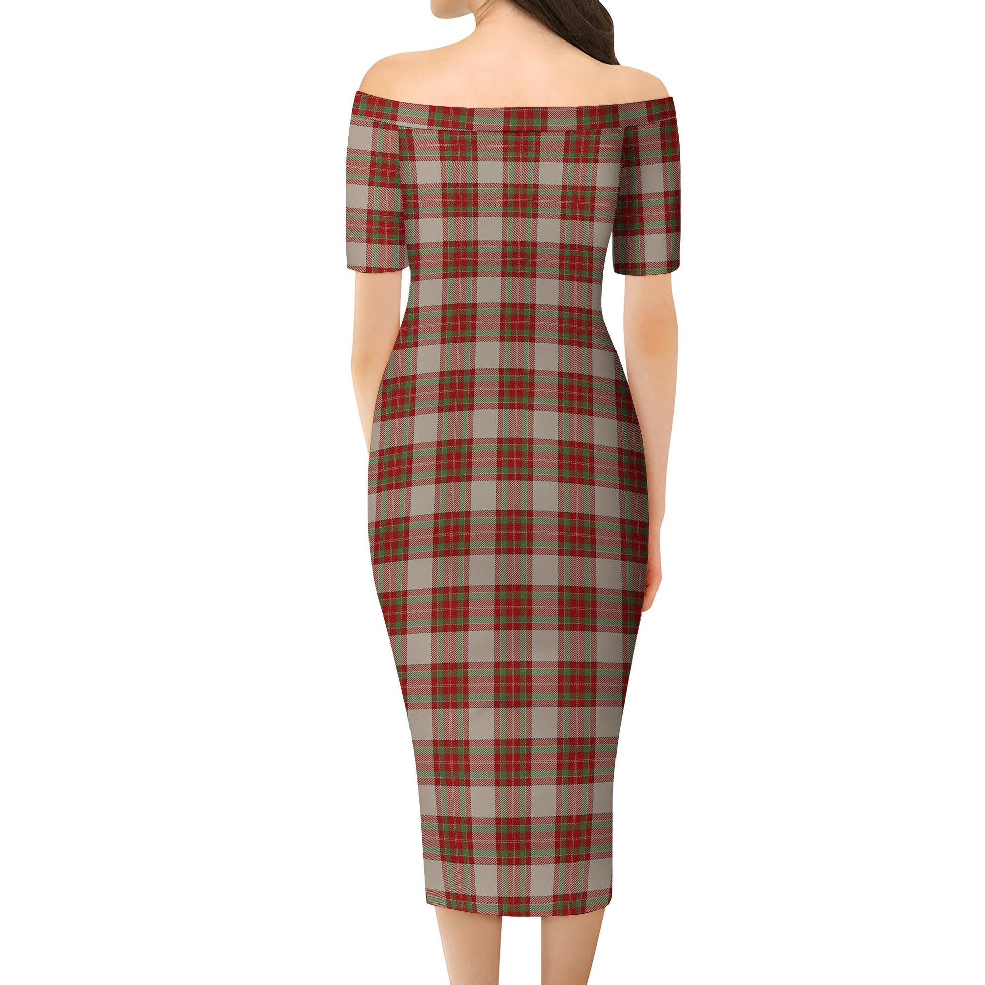 McBrayer Dress Tartan Off Shoulder Lady Dress - Tartan Vibes Clothing
