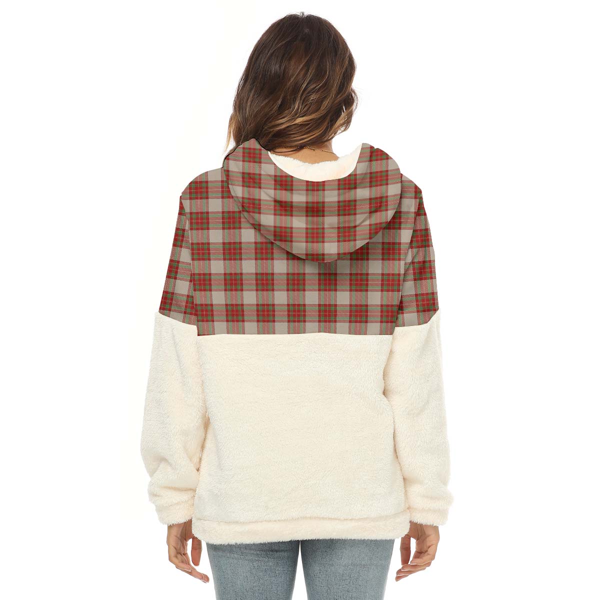 McBrayer Dress Tartan Half Style Women's Borg Fleece Hoodie with Half Zip - Tartan Vibes Clothing