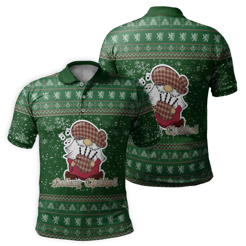 McBrayer Dress Clan Christmas Family Polo Shirt with Funny Gnome Playing Bagpipes - Tartanvibesclothing
